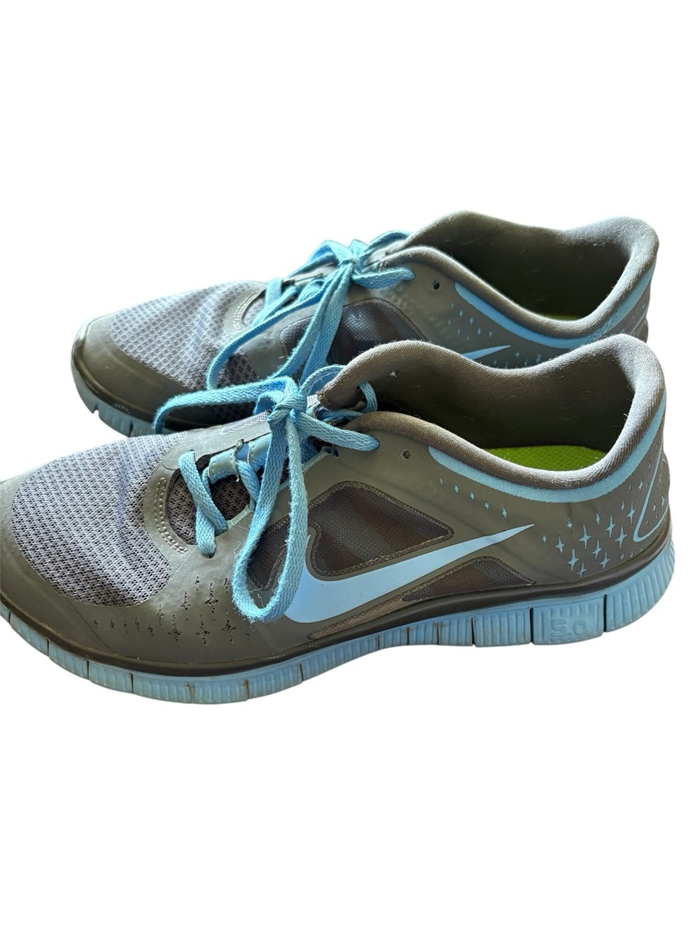 Nike Gray and Light Blue Women's Athletic Shoes